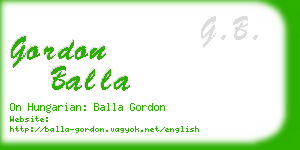 gordon balla business card